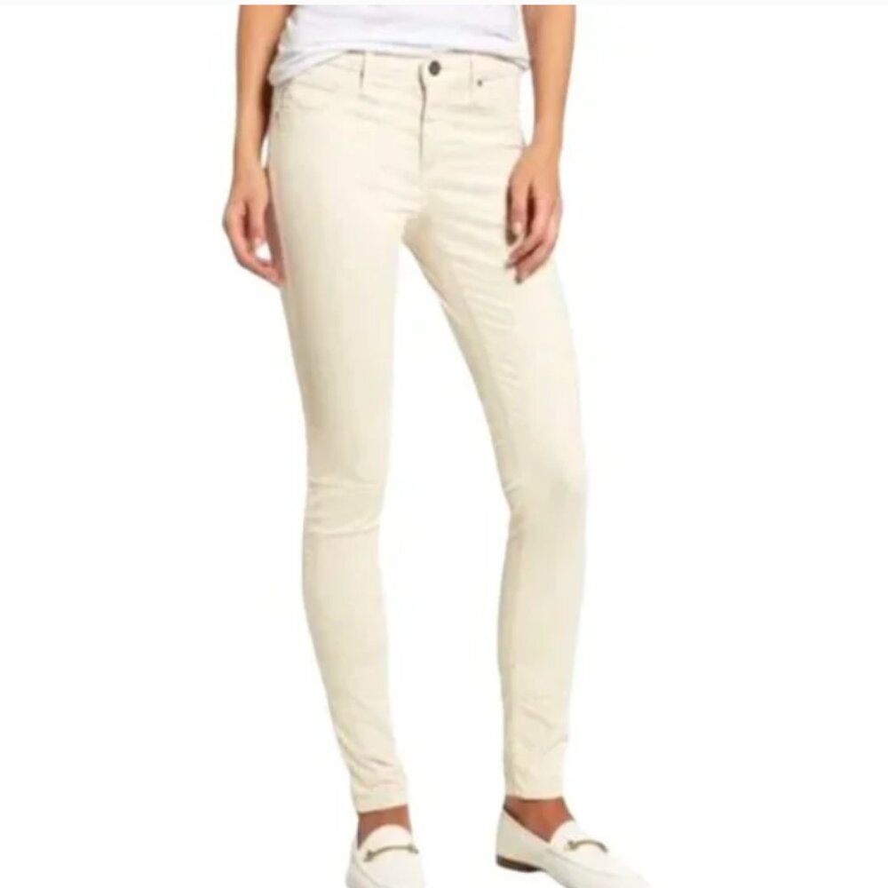 AG Adriano Goldschmied Ivory The Stilt Cigarette Leg Corduroy Pants Size 27 NWOT